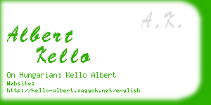 albert kello business card